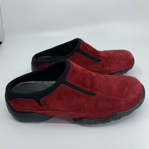 Hush Puppies Red Suede 360 Comfy Mule Clog Shoes Sz 7